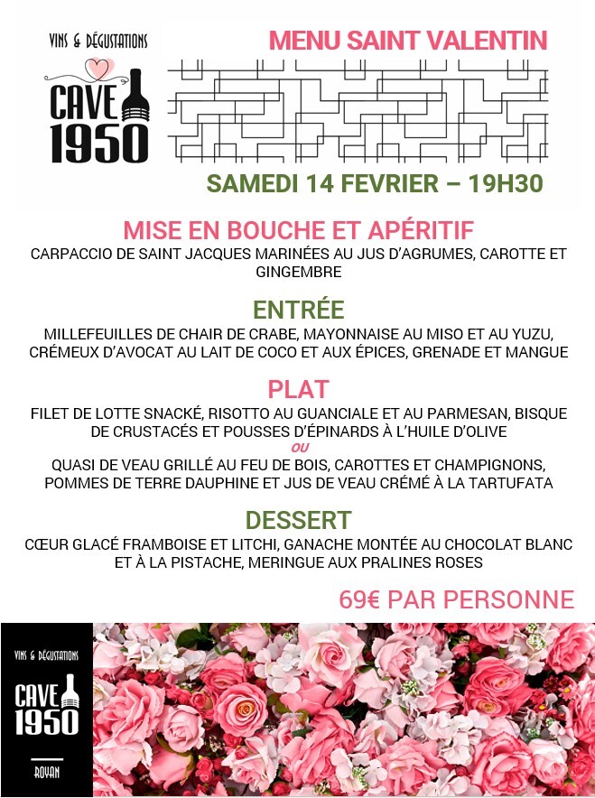 Menu St Valentin 2026
