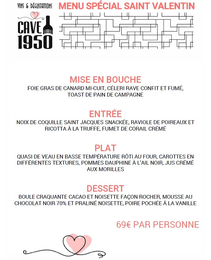 Menu St Valentin